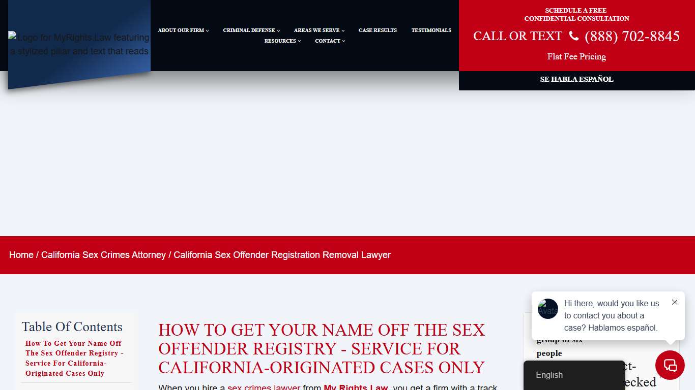 California Sex Offender Registration Removal Lawyer